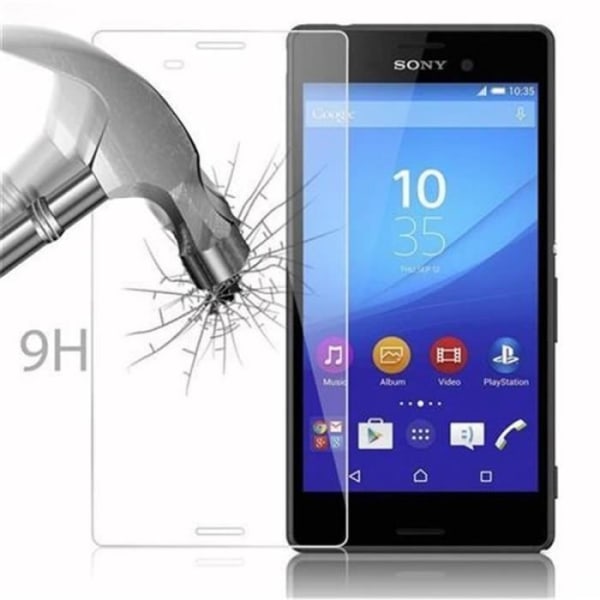 Cadorabo Skärmskydd för Sony Xperia M4 AQUA 0,3 mm rundade hörn i härdat glas HÖG TRANSPARENS