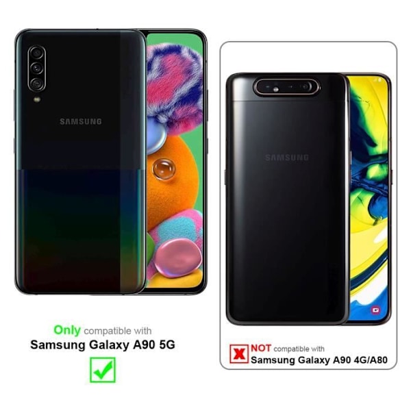 Coque - CADORABO - Samsung Galaxy A90 5G - Blommig Turkos - Simil läder - Ställfunktion Turkos