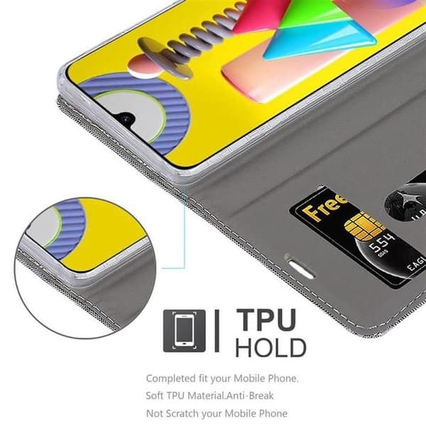 Skyddsfodral för Samsung Galaxy M31 i LJUST GRÅ BRUN Stötskyddande Etui Grå