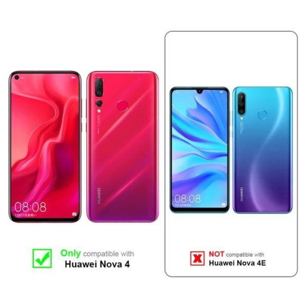 Etui för Huawei NOVA 4 - CADORABO - BLÅ BLOMMÖNSTER - Konstläder - Ställfunktion - Fack för kort BLOMMA BLÅ