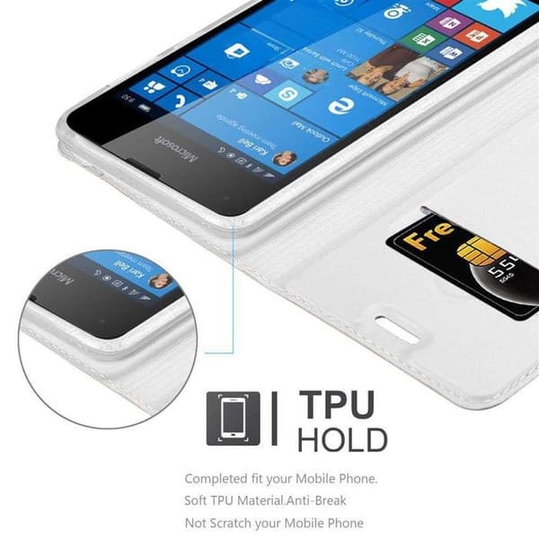 Flip-fodral för Nokia Lumia 550 Klassisk Silver Plånbok Stötsäker Grå