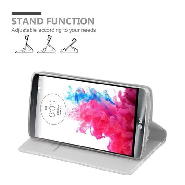Flip-fodral för LG G3 Etui i KLASSISK SILVER Plånbok Stötsäker Grå