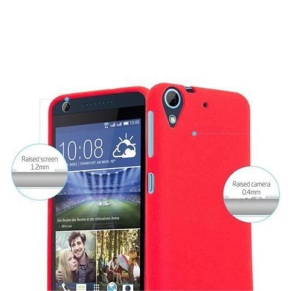 HTC Desire 626G Fodral i RED FROST av Cadorabo (FROST Design) Ultratunt mjukt silikongel TPU-fodral med anti-chock –