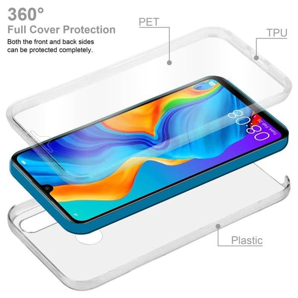 Transparent skydd för Huawei P30 LITE, helskydd Vit