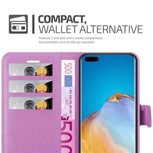 Fodral för Huawei P40 Pro+ - CADORABO - Lila - Mjuk - Bokstöd funktion Lila