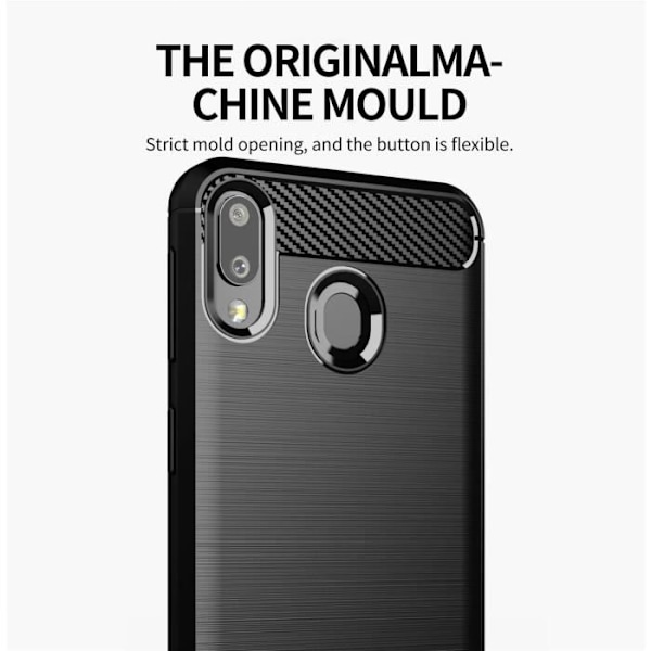 Fodral till Samsung Galaxy A10e / A20e i BORSTAD SVART Cadorabo Cover Skydd i silikon TPU flexibelt rostfritt stål kol