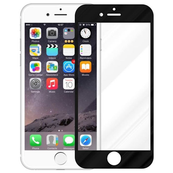 Cadorabo härdat glas Apple iPhone 6 PLUS - 6S PLUS Helfilm Skärmskydd Glas Display Protectors TRANSPARANT med SVART Transparent, svart