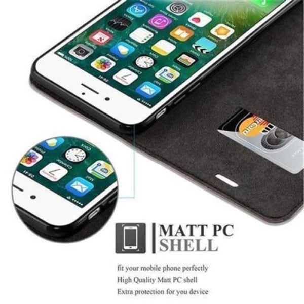 Apple iPhone 8 - iPhone 7 - iPhone 7S-fodral i KAFFEBRUNT från Cadorabo (INVISIBLE MAGNETIC CLOSURE Design) Skyddsfodral