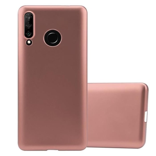 Fodral till Huawei P30 LITE i METALLIC ROSE GOLD Cadorabo Cover Protection silikon TPU flexibelt Matt skal