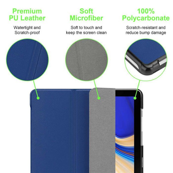 Etui för Samsung Galaxy Tab S4 (10,5 tum) Fodral i MÖRKBLÅ JERSEY Tabletfodral Skydd Auto Wake Up Blå