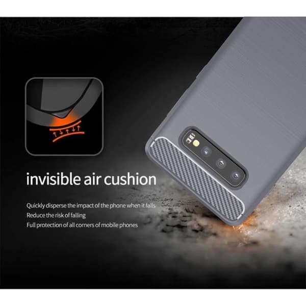 Skyddsfodral för Samsung Galaxy S10 4G BORSTAD GRÅ Kolfiberdesign Grå