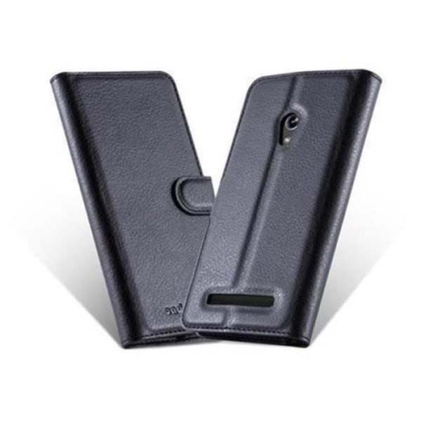 Housse - Cadorabo - ASUS ZenFone 5 - Syntetiskt läder Svart - Fullständigt Skydd - Ställfunktion SVART
