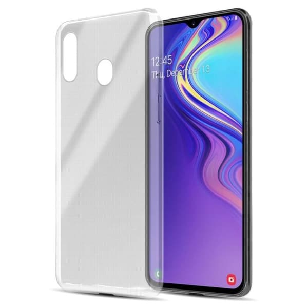 Transparent stötsäker silikonfodral för Samsung Galaxy M30 / A40s Vit