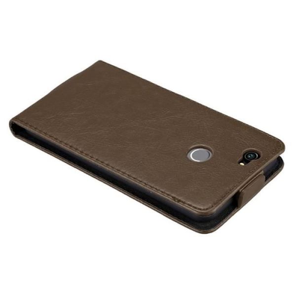 Flip-fodral - CADORABO - Huawei NOVA - Brun konstläder - Magnetisk stängning - Fullständigt skydd kastanj