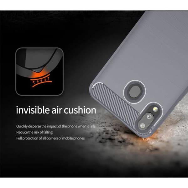 Skyddsfodral för Samsung Galaxy A10s / M01s BORSTAD GRÅ Kolfiberdesign Grå