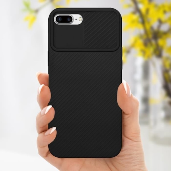 Hus - CADORABO - iPhone 7 PLUS / 7S PLUS / 8 PLUS - Silikon TPU - Skydd för kamera - Svart Svart