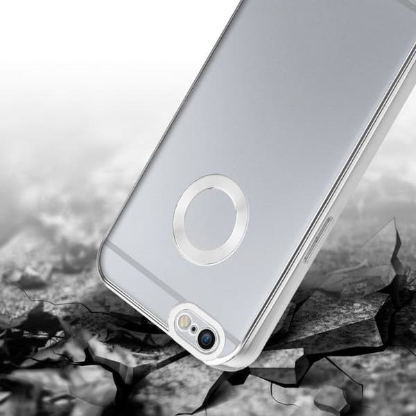 Transparent iPhone 6 PLUS / 6S PLUS-fodral - Silver Stötskydd Chrome Design Vit