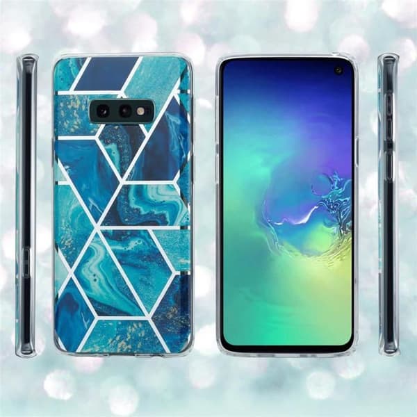 Skyddsfodral för Samsung Galaxy S10 4G i Blå Marmor Våg Nr. 13 Blå