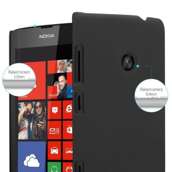 Coque - CADORABO - Nokia Lumia 520 - Hårdt Beskyttelse - Mat Design - Farve Sort Svart