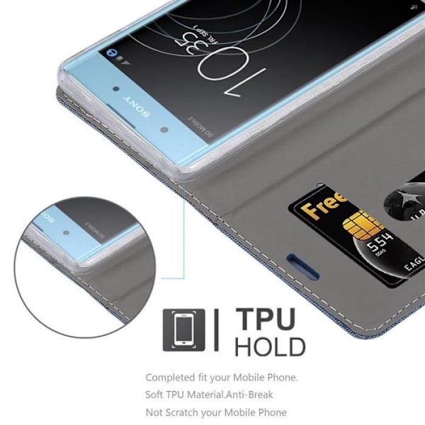 Cadorabo Fodral till Sony Xperia XA1 PLUS i MÖRKBLÅ SVART