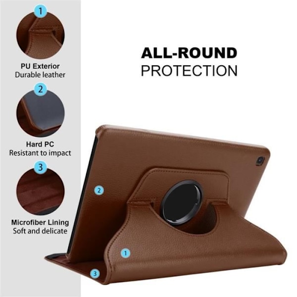 Etui för Samsung Galaxy Tab S5e (10.5 tum) Fodral i BRUN CHAMPIGNON Skydd Case Cover Plånbok Wallet kastanj