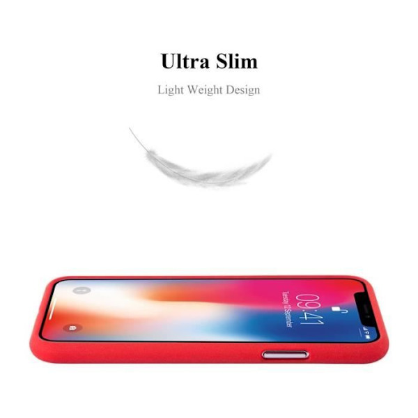 Apple iPhone X-fodral i RED FROST av Cadorabo (FROST Design) Ultratunnt mjukt silikon TPU-gelskydd med antichockskal