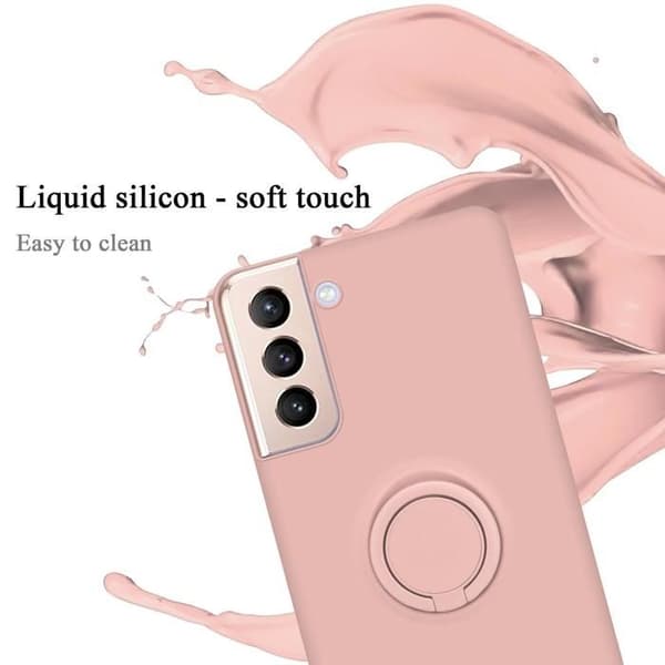 Skyddsfodral för Samsung Galaxy S21 PLUS i LIQUID PINK Stötskydd Ros