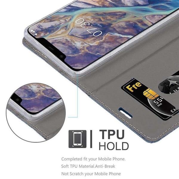 Skyddsfodral för Nokia 7.1 PLUS / X7 i BLÅ SVART Stötskyddande Etui Blå