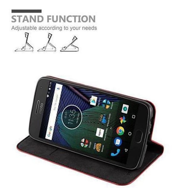Skyddsfodral för Motorola MOTO G5 PLUS Fodral i RÖD ÄPPLE Plånboksfodral Wallet Röd