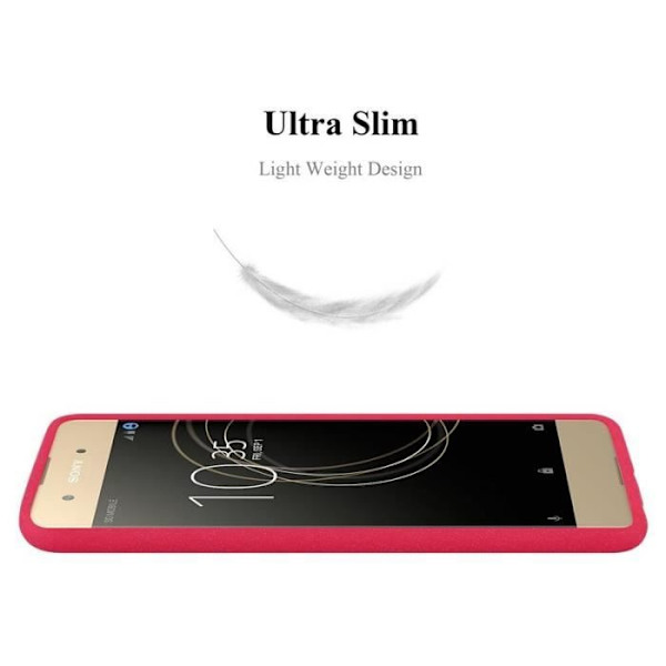 Cadorabo Fodral fungerar med Sony Xperia XA1 PLUS i FROST RED - Stötsäker och reptålig TPU silikonhölje - Ultra Slim