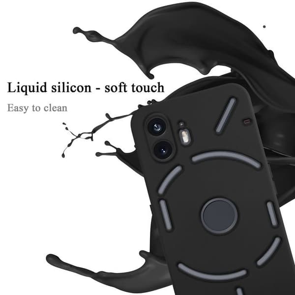 Skyddande stötsäker skal för Nothing Phone 2 i LIQUID BLACK Svart