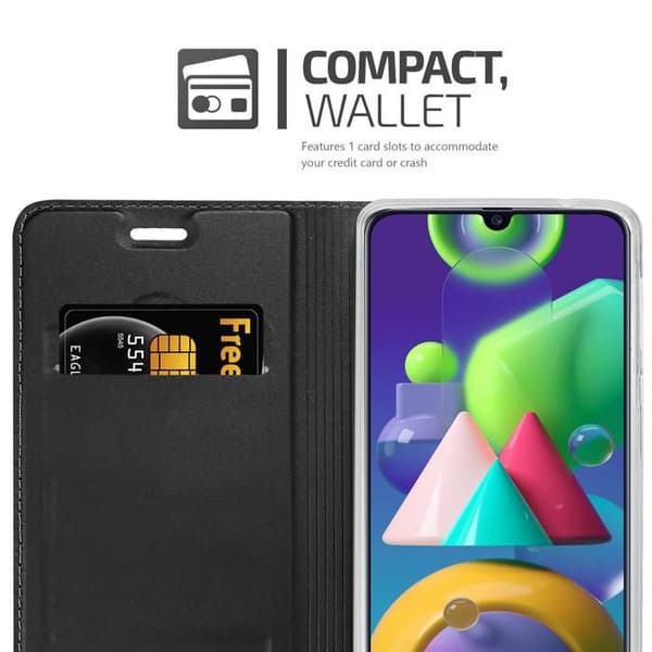 Flipfodral för Samsung Galaxy M31 Klassisk Svart Plånbok Stötsäker Svart