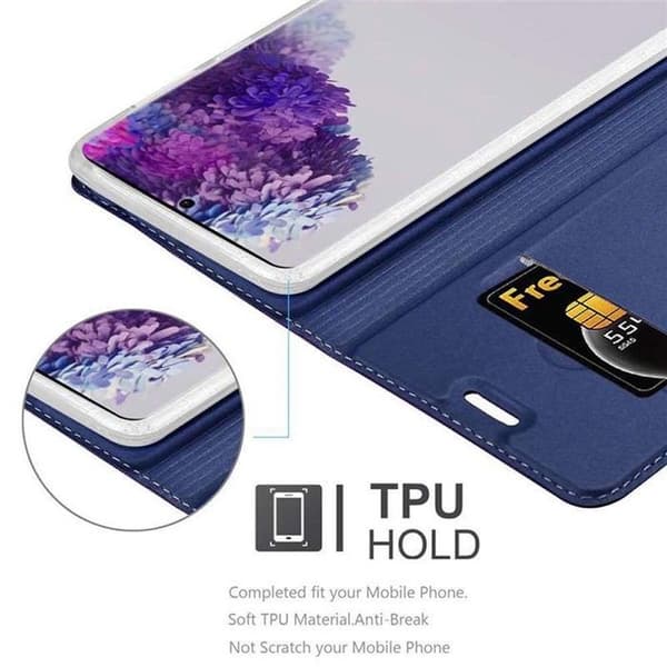 Flip-fodral för Samsung Galaxy S20 ULTRA i MÖRKBLAU CLASSY Plånbok Stötsäker Blå