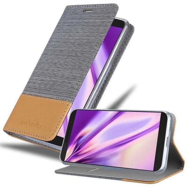 Skyddsfodral för Alcatel 3 2019 i LJUST GRÅ BRUN Stötskyddande Etui Grå