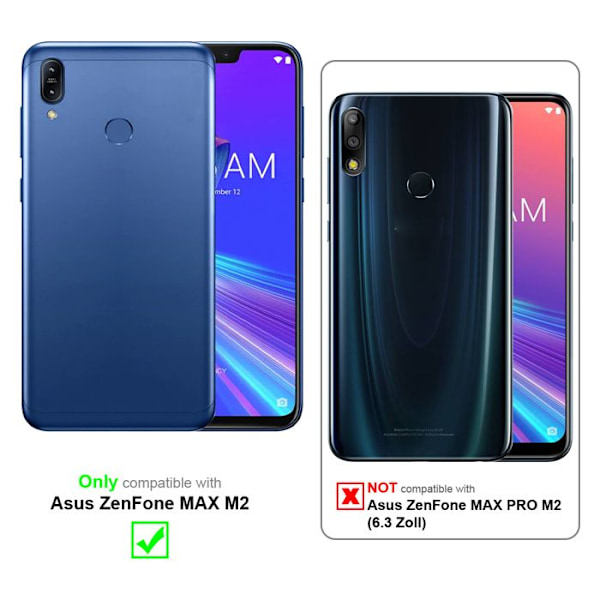 3x Härdat Skyddsglas för Asus ZenFone MAX M2 Film skydd i HÖG TRANSPARENTHÄRDAT GLAS Vit