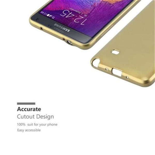 Samsung Galaxy NOTE 4 Fodral METALLIC GOLD Cadorabo METALLIC MATT DESIGN Fodral TPU Silikonskydd Fodral Fodral Ultra Slim Bumper Metalliskt guld