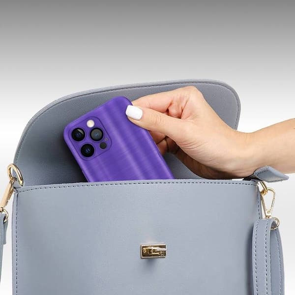 iPhone 12 PRO Fodral Borstad Lila Kameraskydd Violett