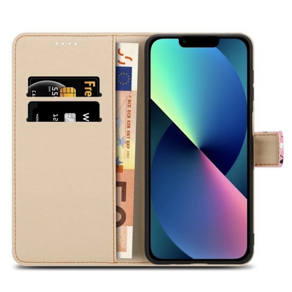 Skal för Apple iPhone 13 - CADORABO - Blomregn - Syntetläder - Magnetisk Stängning - Skyddsfodral Regn av blommor