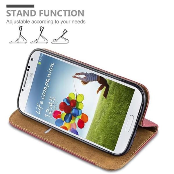 Fodral med lock för Samsung Galaxy S4 Plånboksfodral i RÖD HÖST Skydd Röd