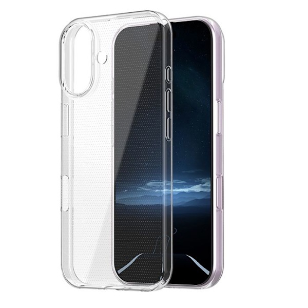 Transparent stötsäker silikonfodral för iPhone 16 Vit