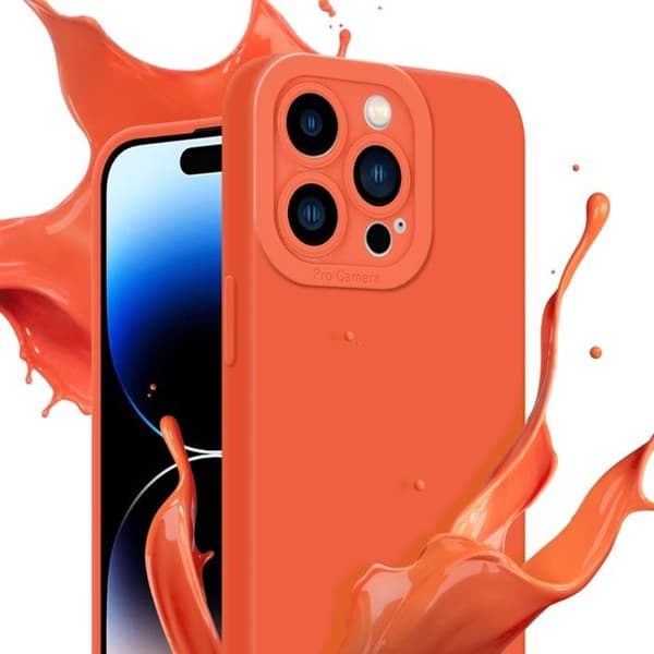 Skyddsfodral för iPhone 14 PRO MAX i FLUID ORANGE Stötsäker Apelsin