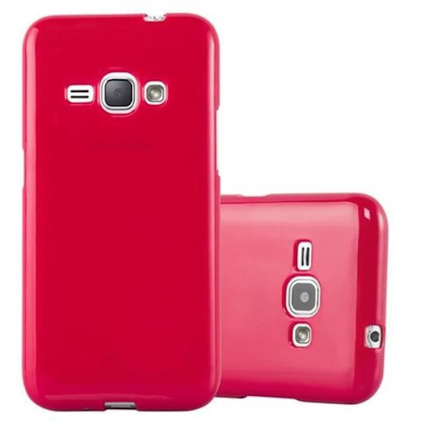 Fodral Samsung Galaxy J1 2016 (6) JELLY RED Cadorabo DESIGN JELLY Cover TPU Silikonskydd Fodral Cover Ultra Slim Bumper