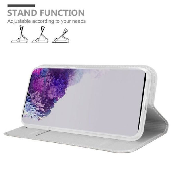 Fodral - CADORABO - Samsung Galaxy S20 ULTRA - Grå - Magnetisk stängning - Halvstyv Grå