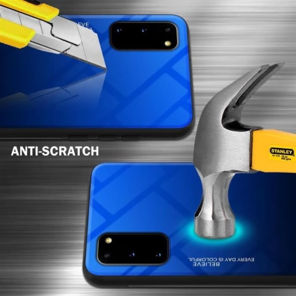 Coque - CADORABO - Samsung Galaxy S20 - BLÅ - SVART - Halkskyddande skydd MÖRKBLÅ