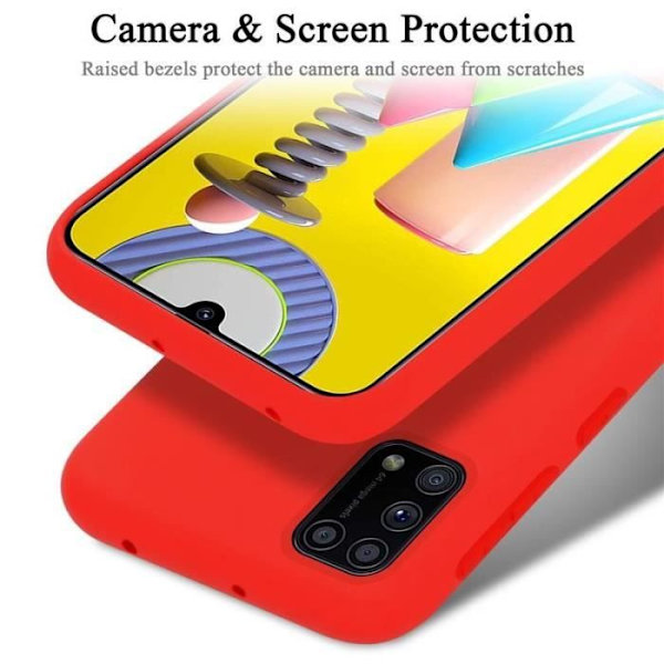Telefonfodral - CADORABO - Samsung Galaxy M31 - Flexibelt TPU-silikon - Röd - Optimal skydd Röd