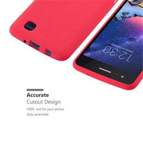 LG K8 2017 Fodral i RED FROST av Cadorabo (FROST Design) Ultratunnt mjukt silikongel TPU-fodral med Anti-Shock – Fodral
