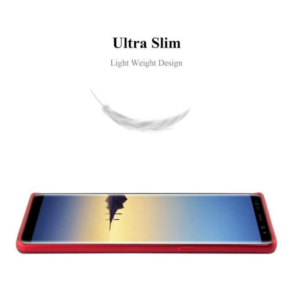 Samsung Galaxy NOTE 8-fodral i METALLIC RED från Cadorabo (METALLIC MATT Design) Ultratunt mjukt silikongel TPU-fodral