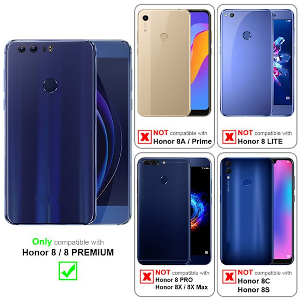 Skydd för Honor 8 / 8 PREMIUM Fodral i SVART ONYX Etui Case Cover Skydd med magnetisk stängning Plånboksfodral Svart