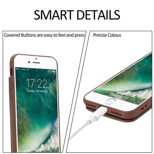 Skal för iPhone 7 PLUS / 7S PLUS / 8 PLUS i BRUN EK brun