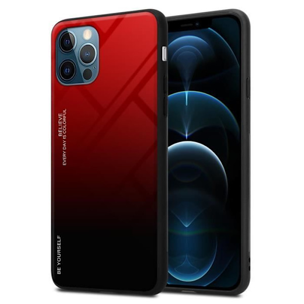Fodral till Apple iPhone 13 PRO MAX Fodral i RÖD - SVART Fodral Skyddsskydd tvåfärgad TPU